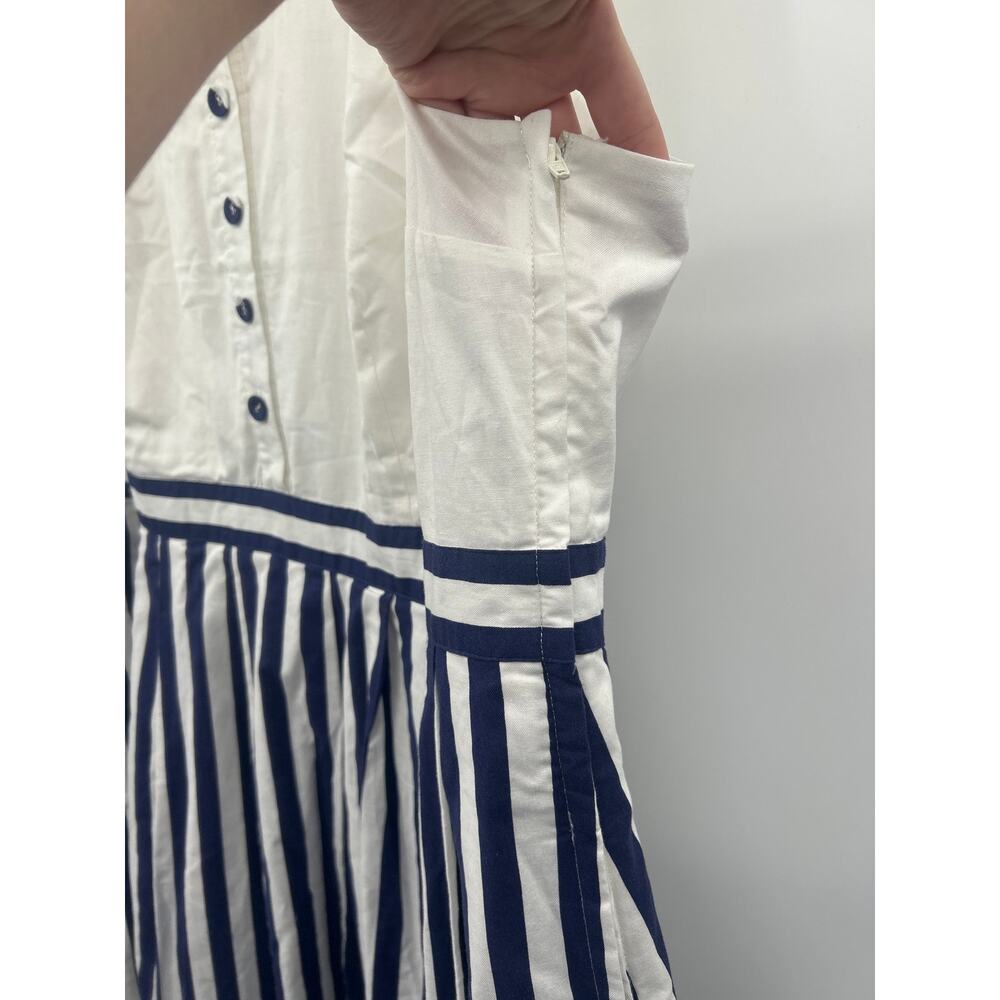 ModCloth Striped Sleeveless Nautical Rockabilly Retro Collared Dress Size 3X - Picture 6 of 9